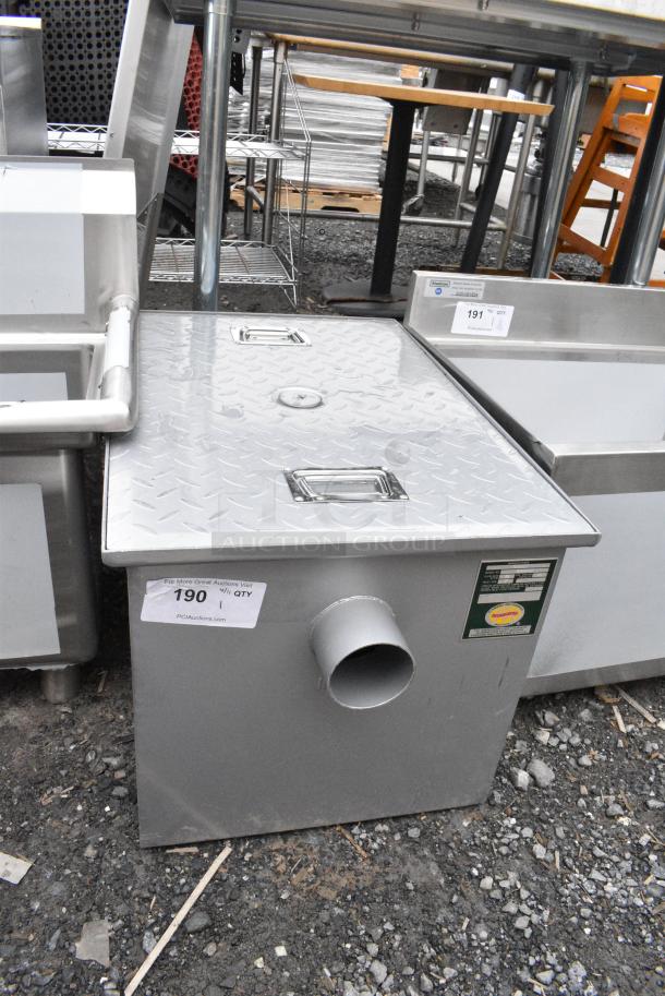 BRAND NEW SCRATCH AND DENT! Regency 600GT20 40 lb. 20 GPM Grease Trap with 3" Non-Threaded Connections - Image 1 of 5