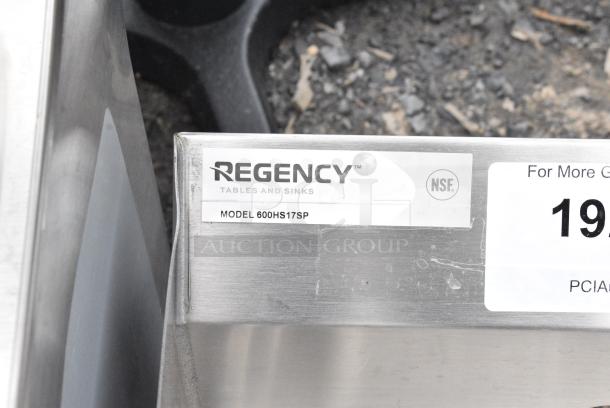 BRAND NEW SCRATCH AND DENT! Regency 600HS17SP 17" x 15" Wall-Mounted Hand Sink with Gooseneck Faucet and Side Splash - Image 7 of 7