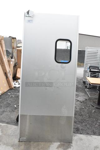 Metal Swinging Kitchen Door.