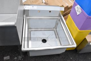 BRAND NEW SCRATCH AND DENT! Steelton 522CS12424 29 1/2" 18-Gauge Stainless Steel One Compartment Commercial Sink without Drainboard - 24" x 24" x 12" Bowl. No Legs.