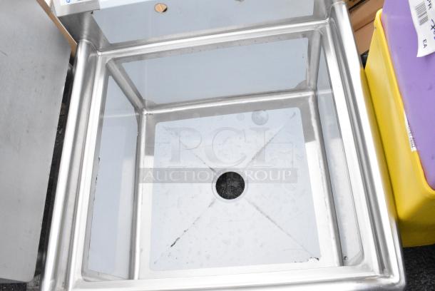 BRAND NEW SCRATCH AND DENT! Steelton 522CS12424 29 1/2" 18-Gauge Stainless Steel One Compartment Commercial Sink without Drainboard - 24" x 24" x 12" Bowl. No Legs. - Image 3 of 4
