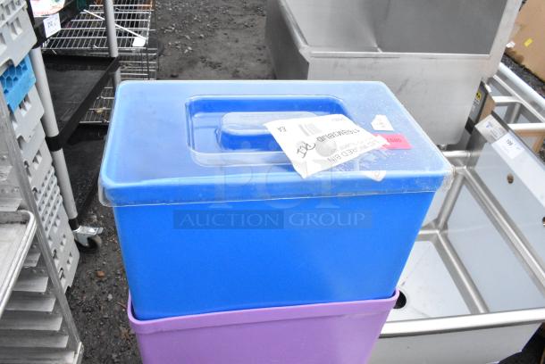 3 BRAND NEW SCRATCH AND DENT! Items Including 176IBM3BBL Baker's Lane 10 Gallon / 160 Cup Blue Ingredient Bin, 176IBM3BPR Baker's Lane 10 Gallon / 160 Cup Purple Allergen-Free Ingredient Bin, Baker's Lane 10 Gallon / 160 Cup Yellow Ingredient Bin, 3 176IBM3BLID Baker's Lane 10 Gallon / 160 Cup Ingredient Bin Lid. 3 Times Your Bid! - Image 6 of 7
