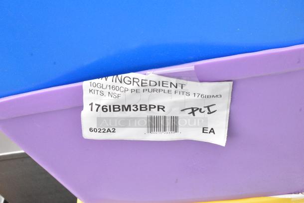 3 BRAND NEW SCRATCH AND DENT! Items Including 176IBM3BBL Baker's Lane 10 Gallon / 160 Cup Blue Ingredient Bin, 176IBM3BPR Baker's Lane 10 Gallon / 160 Cup Purple Allergen-Free Ingredient Bin, Baker's Lane 10 Gallon / 160 Cup Yellow Ingredient Bin, 3 176IBM3BLID Baker's Lane 10 Gallon / 160 Cup Ingredient Bin Lid. 3 Times Your Bid! - Image 7 of 7