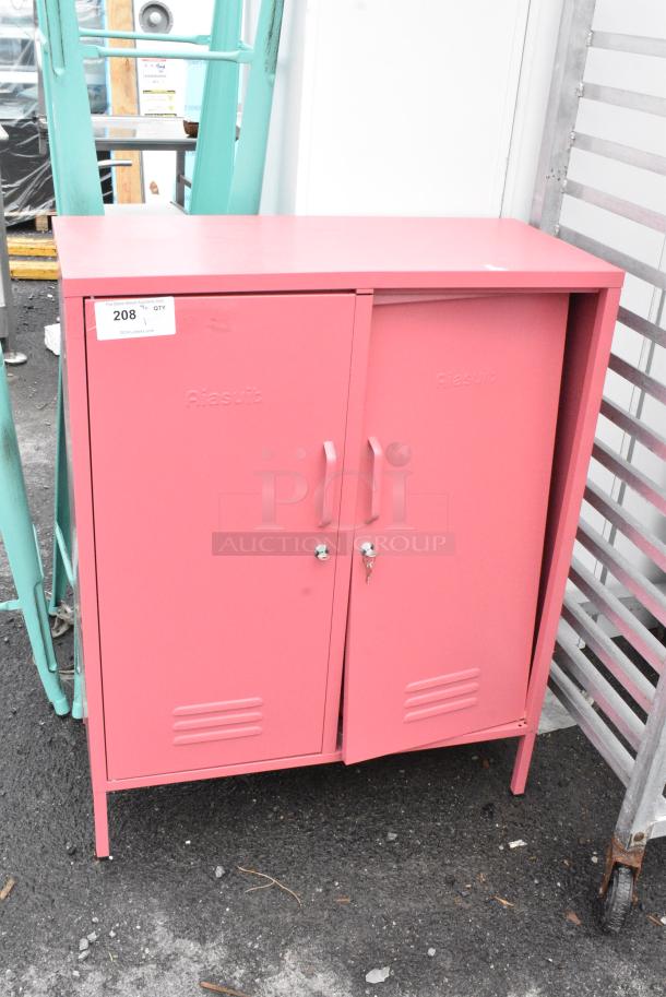 Aiasuit Pink Metal 2 Door Cabinet. - Image 1 of 5