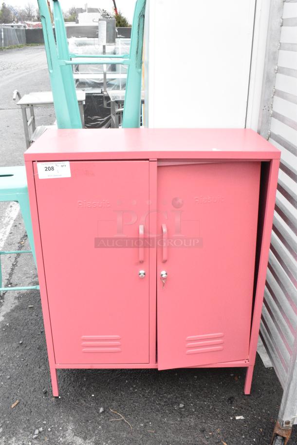 Aiasuit Pink Metal 2 Door Cabinet. - Image 2 of 5
