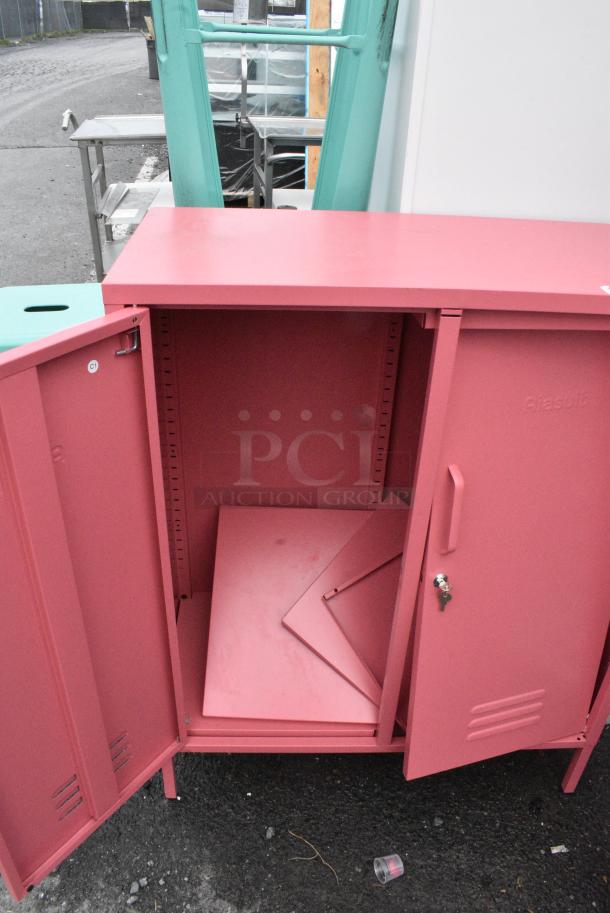 Aiasuit Pink Metal 2 Door Cabinet. - Image 4 of 5