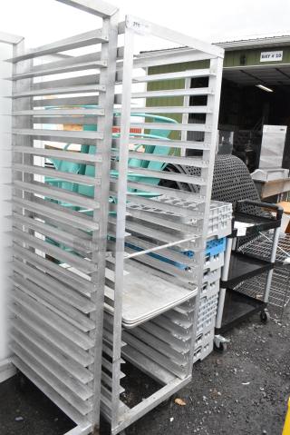 Metal Commercial Pan Transport Rack on Commercial Casters.