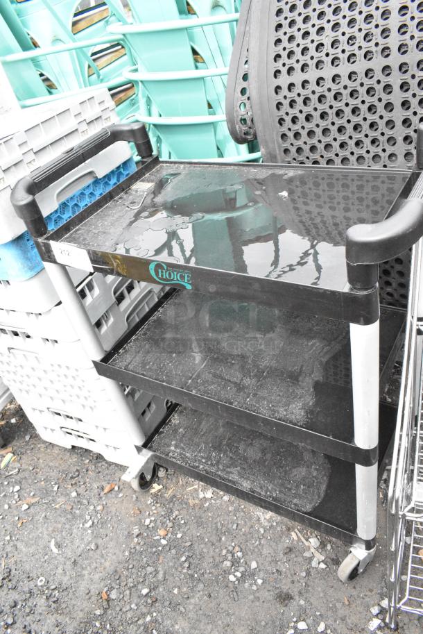 Choice Black Poly 3 Tier Cart on Commercial Casters. - Image 2 of 7