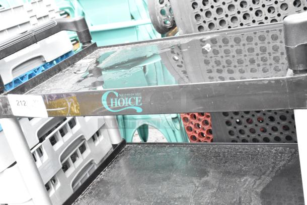 Choice Black Poly 3 Tier Cart on Commercial Casters. - Image 6 of 7