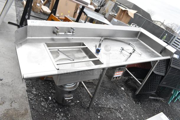 Stainless Steel Right Side Dirty Side Dishwasher Table w/ Insinkerator Garbage Disposal. - Image 1 of 8
