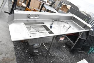 Stainless Steel Right Side Dirty Side Dishwasher Table w/ Insinkerator Garbage Disposal.