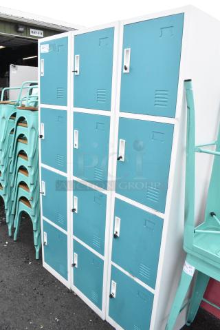 3 Blue and White 4 Cubby Locker. 3 Times Your Bid!