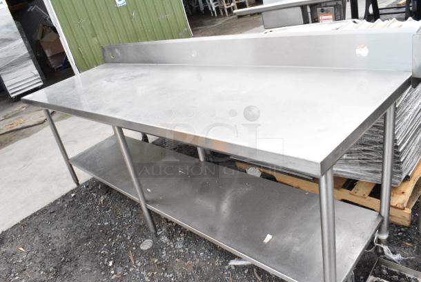 Stainless Steel Table w/ Back Splash and Under Shelf. - Image 2 of 4