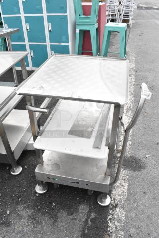 Face to Face Stainless Steel Metal Slicer Equipment Stand on Commercial Casters