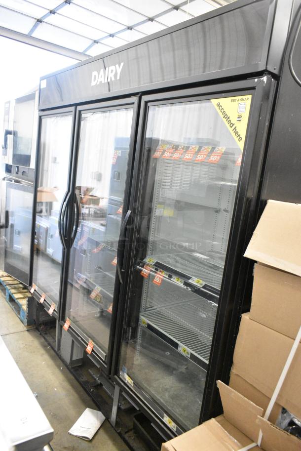 2018 True GDM-72-HC Metal Commercial 3 Door Reach In Cooler Merchandiser w/ Poly Coated Racks. 115 Volts, 1 Phase. Tested and Working! - Image 2 of 11