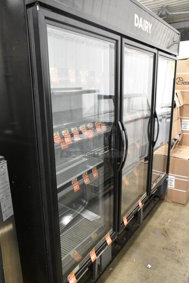 2018 True GDM-72-HC Metal Commercial 3 Door Reach In Cooler Merchandiser w/ Poly Coated Racks. 115 Volts, 1 Phase. Tested and Working! - Image 3 of 11