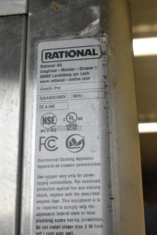 2 2021 Rational LM100EE.AXXXX/LM100CE.AXXXX iCombi Pro Stainless Steel Commercial Electric Powered Combi Convection Oven. 440/480 Volts, 3 Phase. 2 Times Your Bid! - Image 10 of 12
