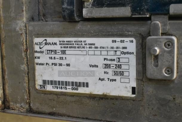 2016 Alto Shaam CTP10-10E Stainless Steel Commercial Electric Powered Combi Convection Oven. 208-240 Volts, 3 Phase. - Image 6 of 6