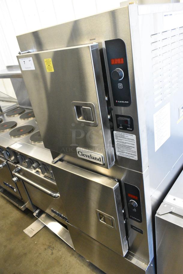 BRAND NEW SCRATCH AND DENT! 2024 Cleveland 24CGA10 Stainless Steel Commercial Natural Gas Powered SteamCraft Ultra Natural Gas 10 Pan Floor Steamer - 125,000 BTU - Image 10 of 12