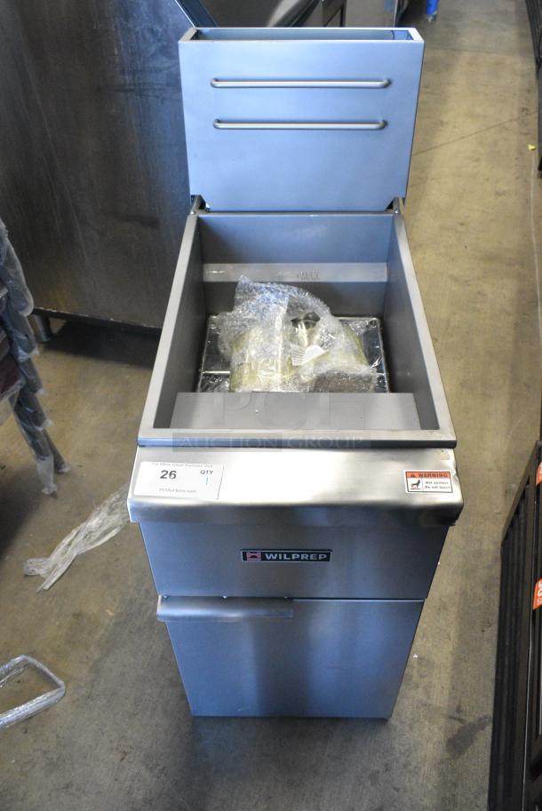 BRAND NEW SCRATCH AND DENT! Wilprep WP-F4-LP Stainless Steel Commercial Floor Style Propane Gas Powered Deep Fat Fryer w/ 2 Metal Fry Baskets. 120,000 BTU. - Image 10 of 16