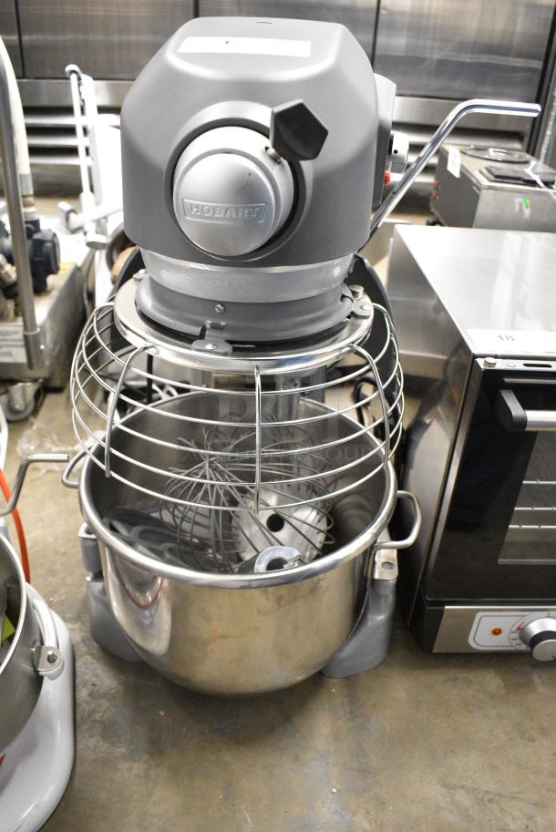BRAND NEW SCRATCH AND DENT! Hobart Legacy HL200 Metal Commercial Countertop 20 Quart Planetary Dough Mixer w/ Stainless Steel Mixing Bowl, Bowl Guard, Whisk and Paddle Attachments. 100-120 Volts, 1 Phase. Tested and Working! - Image 1 of 15