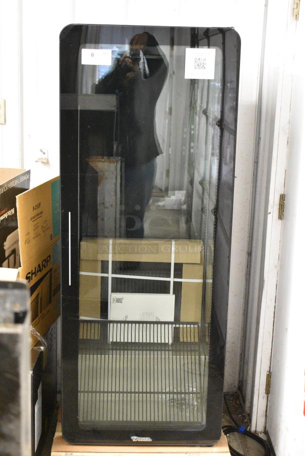 BRAND NEW SCRATCH AND DENT! 2024 True CVM-13-HC 24 7/8" Black Refrigerated Contemporary Glass Door Merchandiser with LED Lighting. 115 Volts, 1 Phase. Tested and Working! - Image 9 of 10