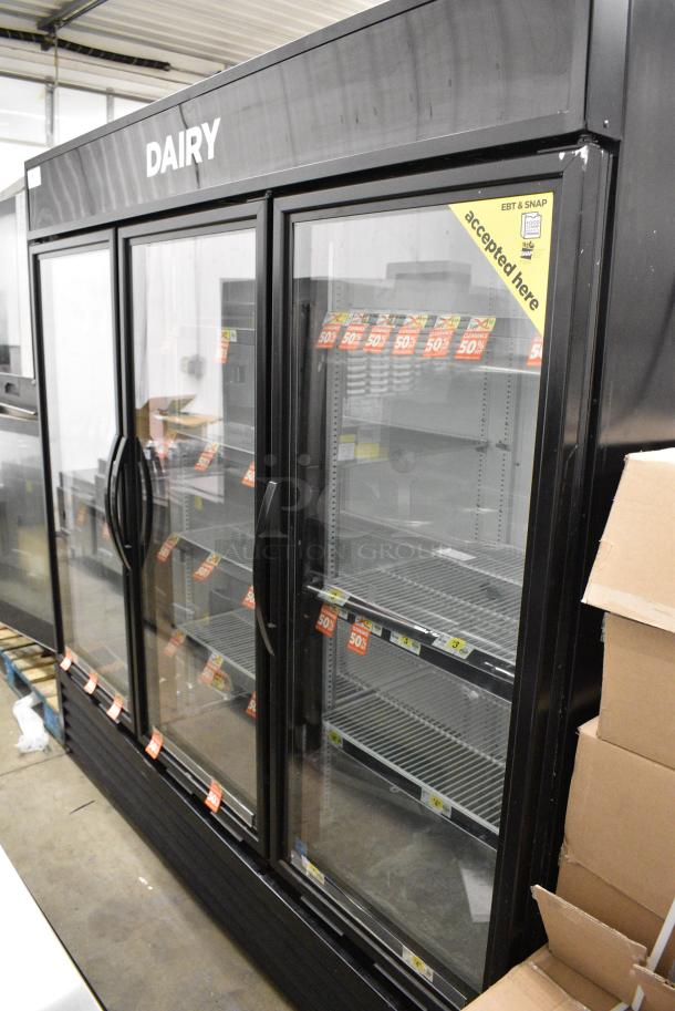 2018 True GDM-72-HC Metal Commercial 3 Door Reach In Cooler Merchandiser w/ Poly Coated Racks. 115 Volts, 1 Phase. Tested and Working! - Image 1 of 11