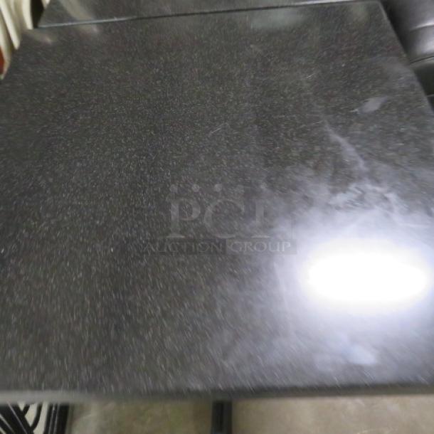 One Black Granite Look Table Top On A Pedestal Base. 24X24X30 - Image 2 of 3