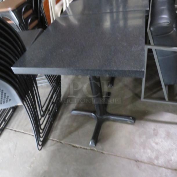 One Black Granite Look Table Top On A Pedestal Base. 24X24X30 - Image 1 of 3