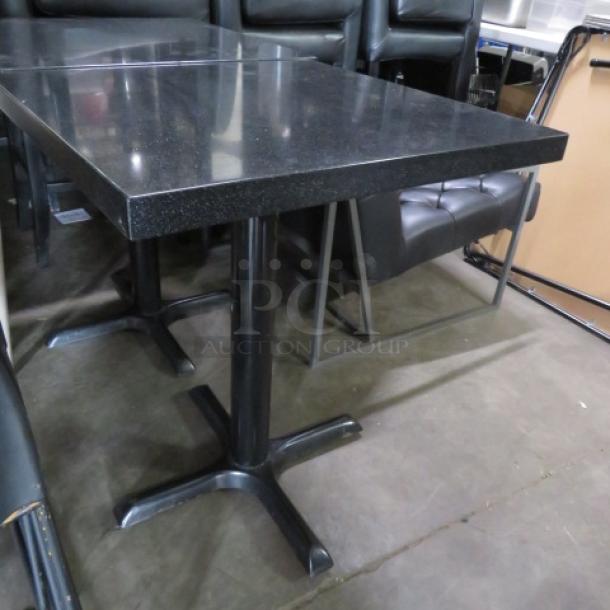 One Black Granite Look Table Top On A Pedestal Base. 24X24X30 - Image 3 of 3