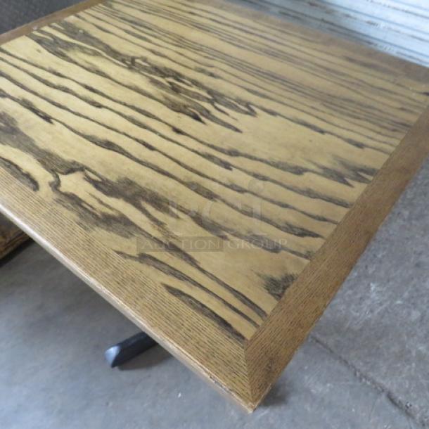 One Wooden Table Top On A Pedestal Base. 24X28X29 - Image 2 of 3