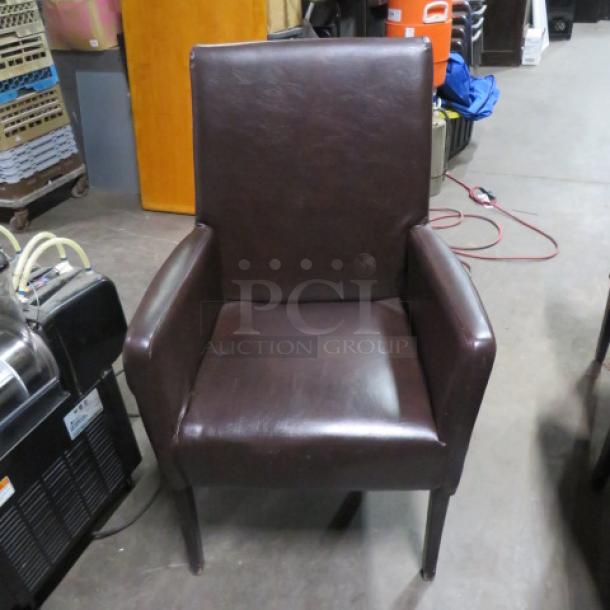 Brown Cushioned Arm Chair. 2XBID - Image 1 of 3