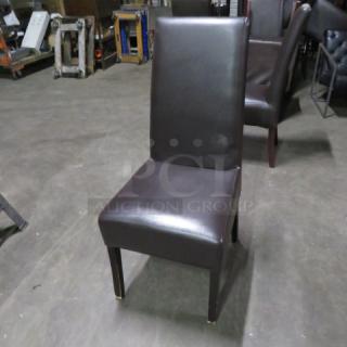 Brown Cushioned Chair. 4XBID