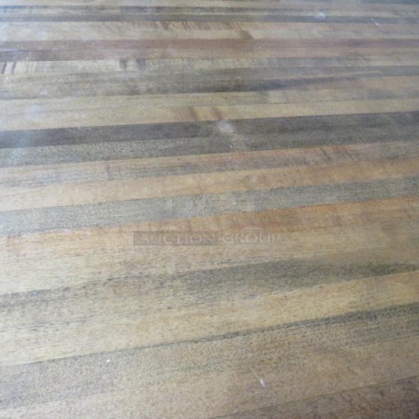 One Wooden Butcher Block Table Top On  Pedestal Base. 48X30X30 - Image 2 of 2