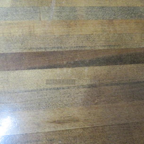 One Wooden Butcher Block Table Top On A Pedestal Base. 24X30X30 - Image 2 of 2