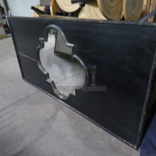 One Wooden Decor Wall Hanging With A Mirror. - Image 1 of 1
