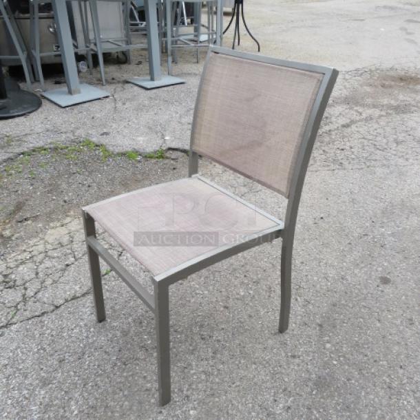 Metal Patio Chair With Brown Mesh Seat And Back. 2XBID - Image 2 of 2