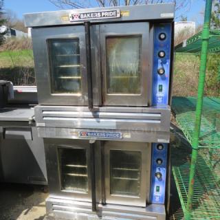 Bakers Pride Natural Gas Full Size Convection Oven With 4 Racks.  Model# GDC011G. 39X39X32. 2XBID You Will Receive 1 Double Stack Unit.