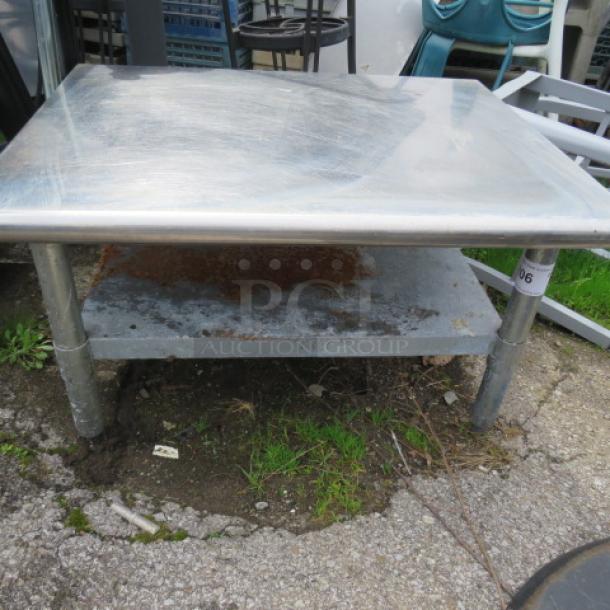 One Stainless Steel Equipment Table With Under Shelf.  30X24X17 - Image 1 of 1
