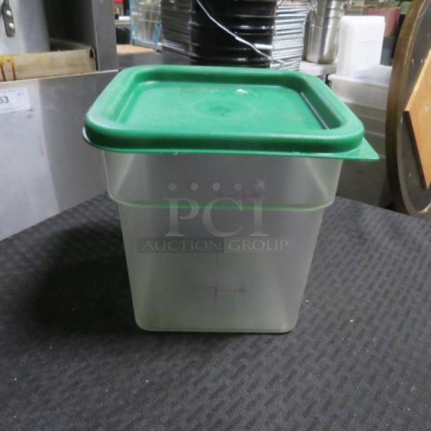 One 4 Quart Food Storage Container With Lid. - Image 1 of 1