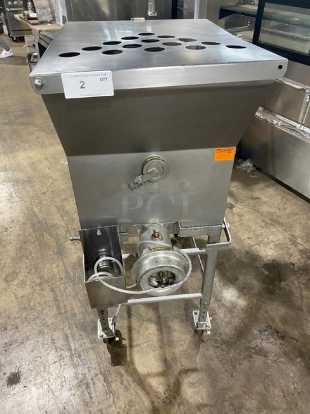 Biro Commercial Stainless Steel Electric Powered Mobile Floor Model Meat Mixer/Grinder! With 145 Lb. Hopper! Model: AFMG-24 SN: 28550! 220V 3 Phase! On Casters! - Image 1 of 10