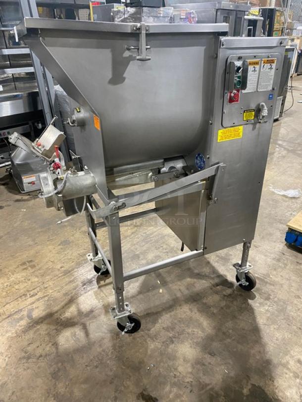 Biro Commercial Stainless Steel Electric Powered Mobile Floor Model Meat Mixer/Grinder! With 145 Lb. Hopper! Model: AFMG-24 SN: 28550! 220V 3 Phase! On Casters! - Image 3 of 10