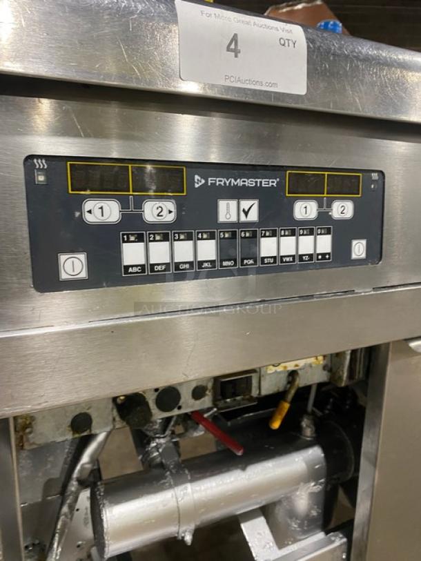 Frymaster Commercial Stainless Steel Electric Powered 3-Bay Deep Fat Fryer System! With Digital Controls! With Back Splash & Basket Hangers! Model: BIHK314CSD SN: 0808MU0001! 208V 3 Phase! On Casters! - Image 10 of 11