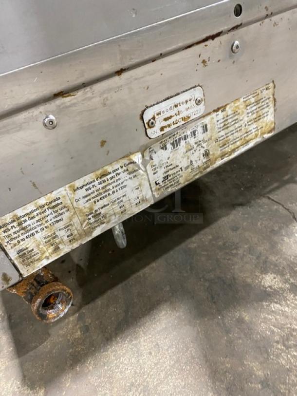 WoodStone Commercial Stainless Steel Natural Gas Powered Countertop Flat Plancha Griddle! With Back & Side Splash! Model: WS-PL-4836-4-CT SN: GP1B16OCT1807222! 120V 1 Phase! On Legs! - Image 7 of 8