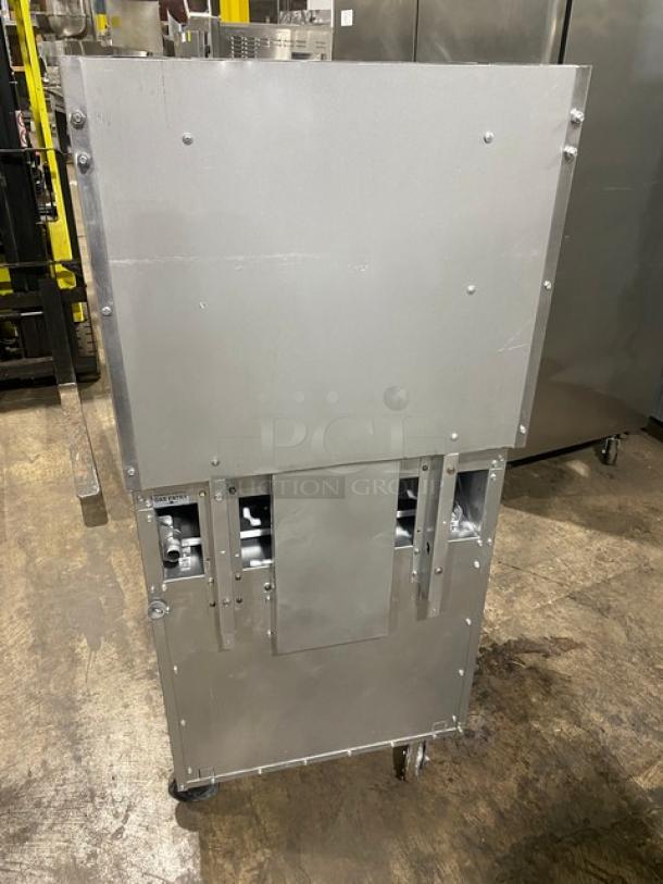 CPG Commercial Stainless Steel Natural Gas Powered 4 Burner Range/Oven Combo! With Back Splash & Overhead Salamander Shelf! With Wired Oven Rack! Model: 351S24N SN: 12217160! On Casters! - Image 3 of 10