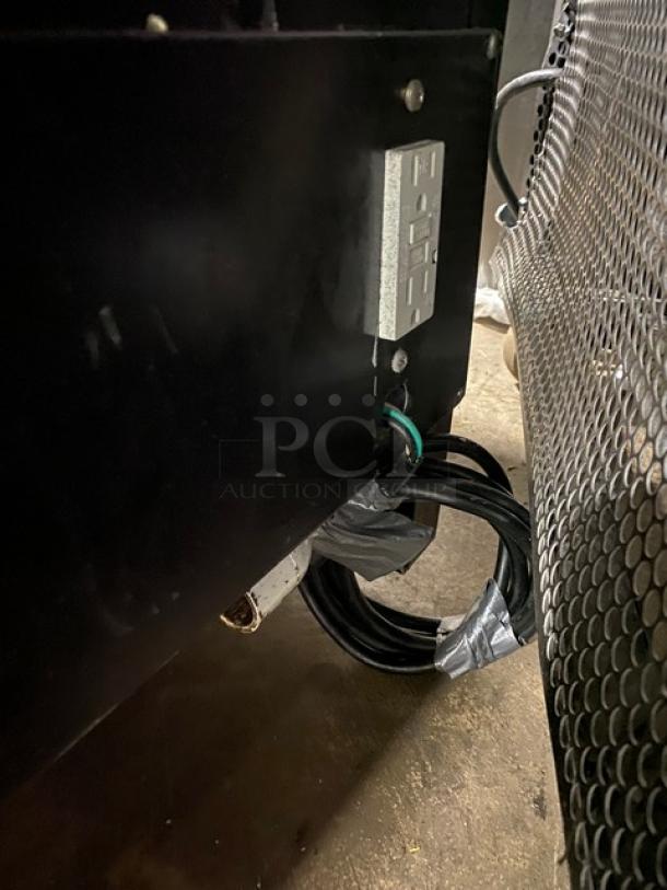 Tor-Rey Commercial Black Powder Coated/Curved Glass Refrigerated 2-Tier Deli Merchandiser Display Showcase! With Stainless Steel Interior & Adjustable Shelves! With Rear Double Glass Sliding Doors! Model: TEM150NL-UL SN: E15-003064! 120V! On Legs! - Image 8 of 8