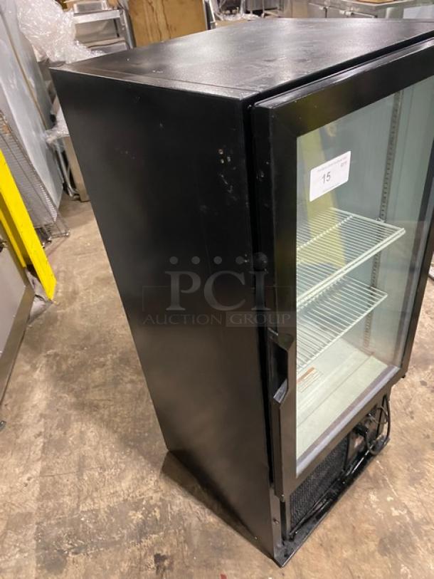 Universal Nolin Commercial Black Single Glass Door Reach In Beverage Merchandiser Refrigerator! With Poly Coated Wire Rack! Model: MC260-1! 120V 1 Phase! - Image 2 of 7