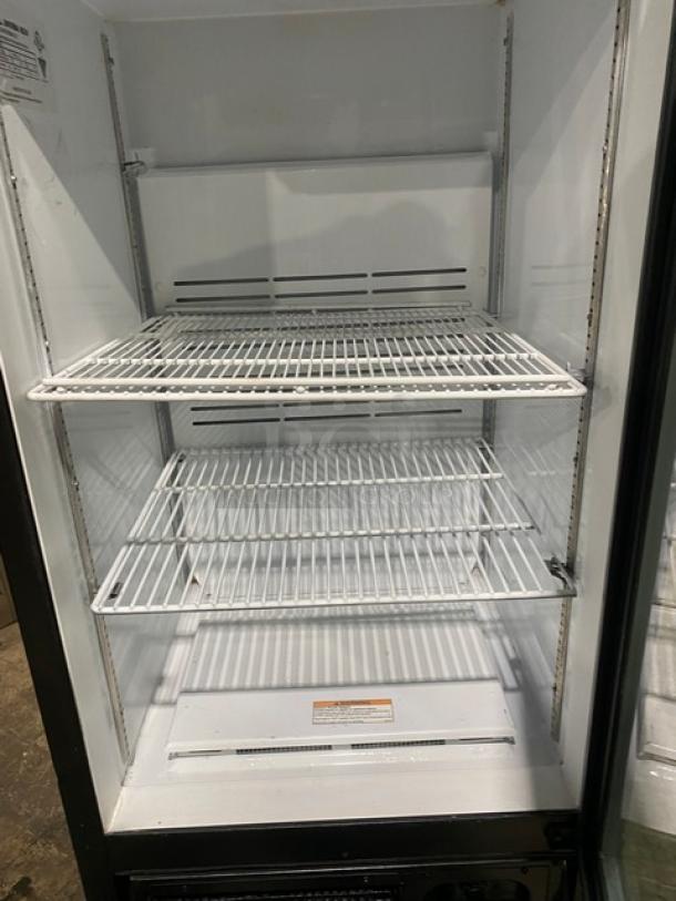 Universal Nolin Commercial Black Single Glass Door Reach In Beverage Merchandiser Refrigerator! With Poly Coated Wire Rack! Model: MC260-1! 120V 1 Phase! - Image 5 of 7