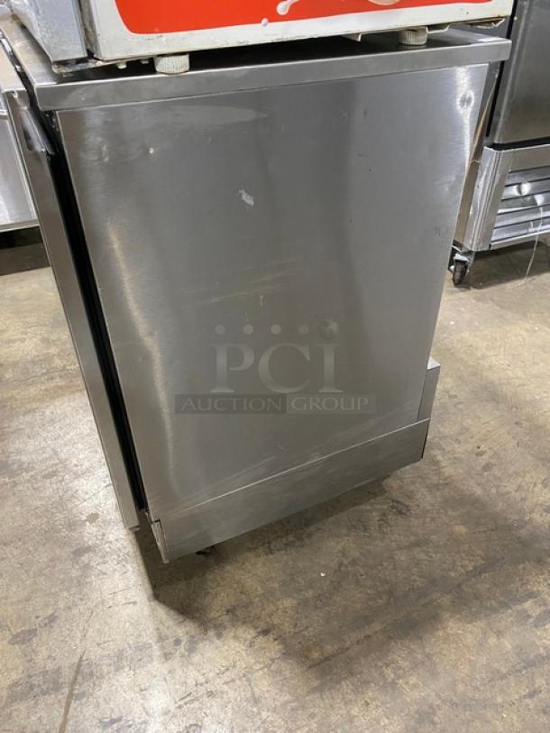 GlasTender Commercial Stainless Steel Solid Single Door Undercounter Refrigerator! With Poly Coated Wire Rack! Model: UCR24S-L SN: 134169711F! 120V 1 Phase! On Casters! - Image 2 of 7