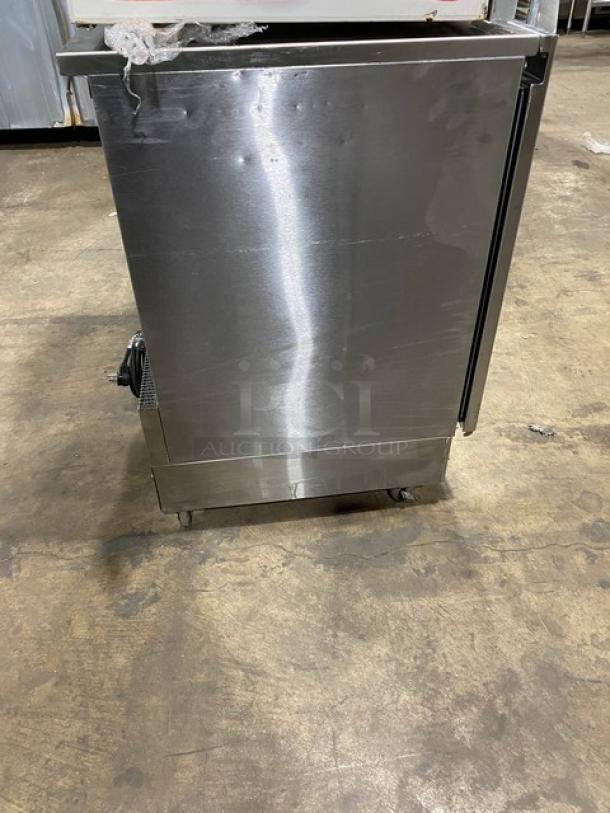 GlasTender Commercial Stainless Steel Solid Single Door Undercounter Refrigerator! With Poly Coated Wire Rack! Model: UCR24S-L SN: 134169711F! 120V 1 Phase! On Casters! - Image 4 of 7